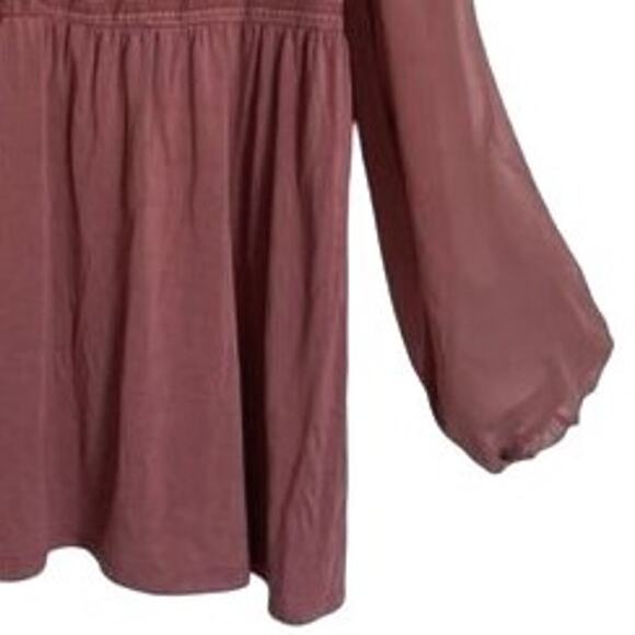 Torrid Shirt Womens Size 2X Long Sleeve Tunic Plum Sheer Sleeve Pullover Peplum - Picture 4 of 8
